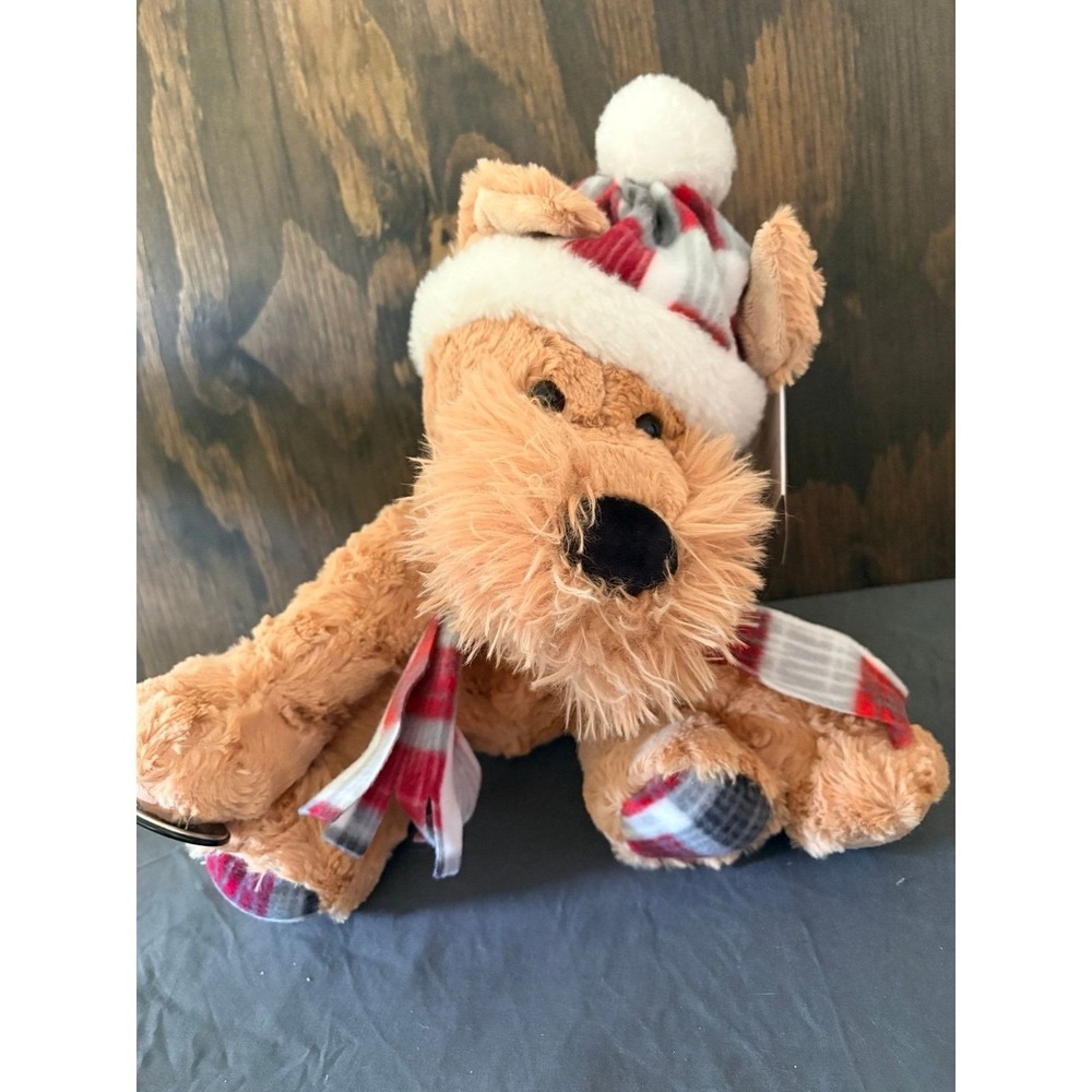 Gentle Treasures Plush Dog W/ Hat & Scarf St. Judes 11" Stuffed Animal new
